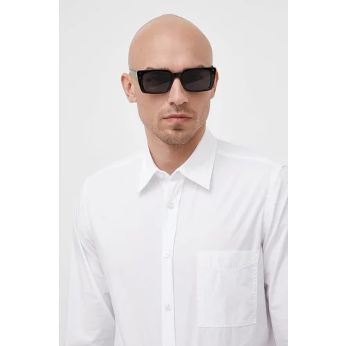 Boss Bombažna srajca ORANGE moška, bela barva