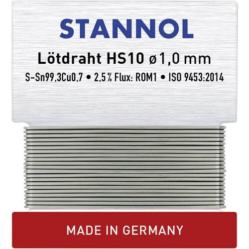 Stannol HS10 spajkalna žica\, neosvinčena neosvinčeni Sn99\,3Cu0\,7 ROM1 6 g 1 mm, (20428445) Slike