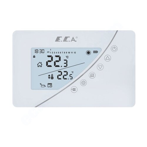 E.C.A. Termostat sobni Wi-Fi On-Off bežični sedmični Poly Touch bijeli 7006903005 Cijene