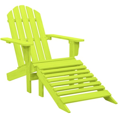 The Living Store Vrtni stol Adirondack z naslonjalom za noge les jelke zelen - Vrtni Stol, (21472846) Slike