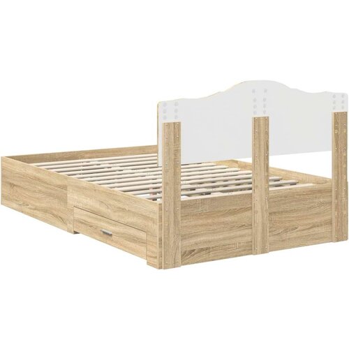  Okvir za krevet s uzglavljem Sonoma hrast 135 x 190 cm Slike
