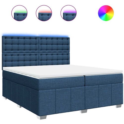 Maison Chic Box spring postelja - Vzmetna postelja z vzmetnico modra 200x200 cm blago SL4912, (21887530) Cene