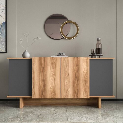Hanah home komoda diana - anthracite, walnut anthracitewalnut console Cene