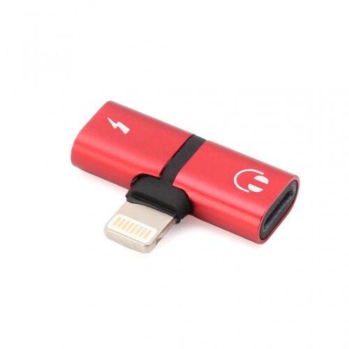 Teracell adapter za slusalice i punjenje W2 iphone lightning crveni Slike