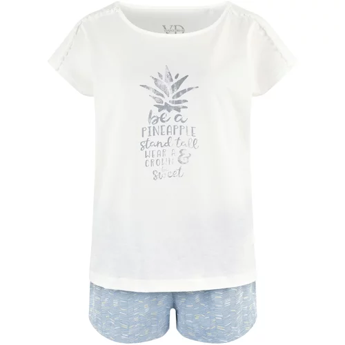 VIVANCE Kratke hlače za spanje 'VD Pineapple' modra / bela