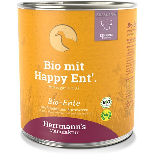 Herrmanns Varčno pakiranje Herrmann´s Menu brez žitaric 24 x 800 g - Bio raca z bio koromačem in bio ajdo Cene