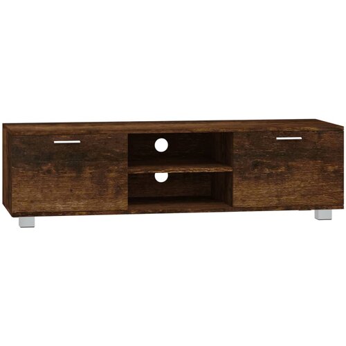 Maison Chic TV omarica - TV stojalo - Televizijska omarica dimljeni hrast 140x40,5x35 cm inženirski les, (21698880) Slike