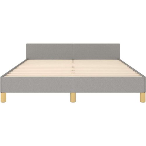 VidaXL Okvir za krevet s uzglavljem svjetlosivi 140x200 cm od tkanine Slike
