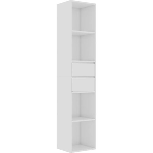 Maison Chic Knjižna omara - Knjižni regal visok sijaj bela 36x30x171 cm iverna plo&amp;scaron;ča, (21725997) Slike