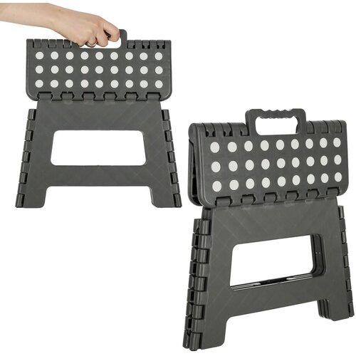  Protuklizni sklopivi tabure 22cm tamno sivi Slike