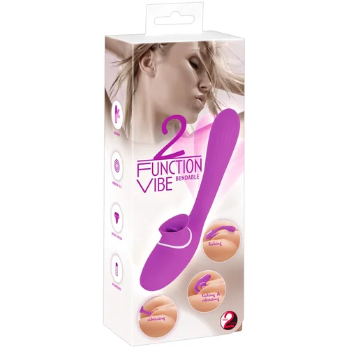You2Toys 2 function bendable licking vibe purple