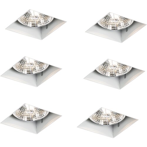 QAZQA Set van 6 inbouwspots wit GU10 70mm trimless - Oneon Slike