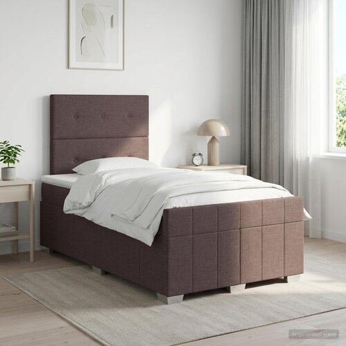  Boxspring krevet s madracem Tamno smeđa 120 x 190 cm Tkanina Cijene