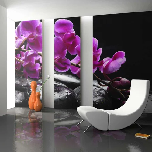  tapeta - Relaxing moment: orchid flower and stones 200x154