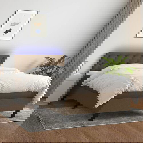The Living Store Box spring postelja z vzmetnico LED temno rjava 80x200 cm blago - Box Spring Postelja, (21516552) Slike