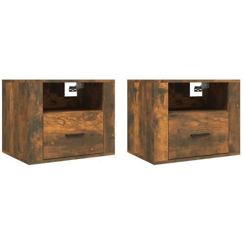 Maison Chic Stenski Dvo delni komplet Nočne omarice - Nočne mize dimljen hrast 50x36x40 cm, (21686881) Cene