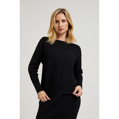 Moodo Women's sweater with batwing sleeve - black Slike
