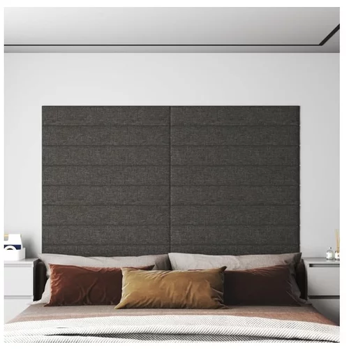  Stenski paneli 12 kosov temno sivi 90x15 cm blago 1,62 m²