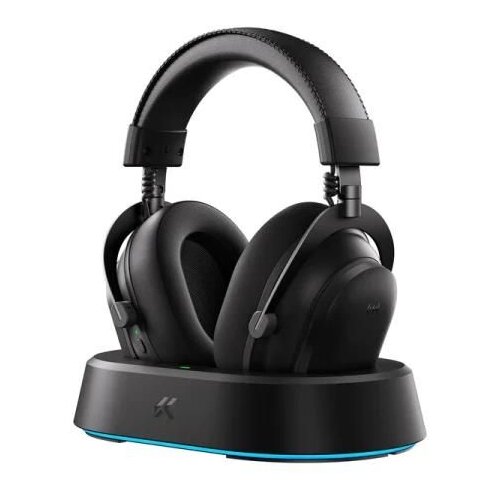 MCHOSE Bežične gaming slu&amp;scaron;alice V9 Turbo 60mm Steel Black + Charging Dock RGB Slike