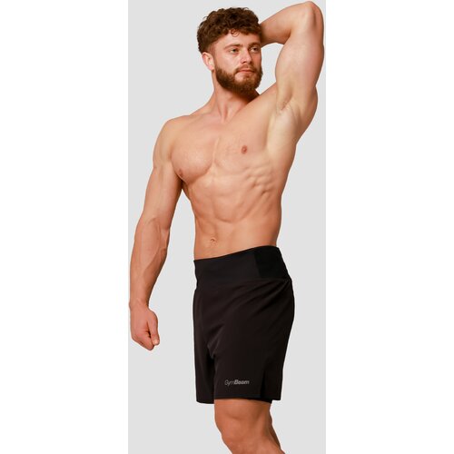 GymBeam Kratke hlače za trčanje Pulse 2u1 Black Slike