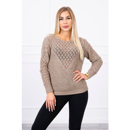 Kesi Openwork sweater cappuccino Cene