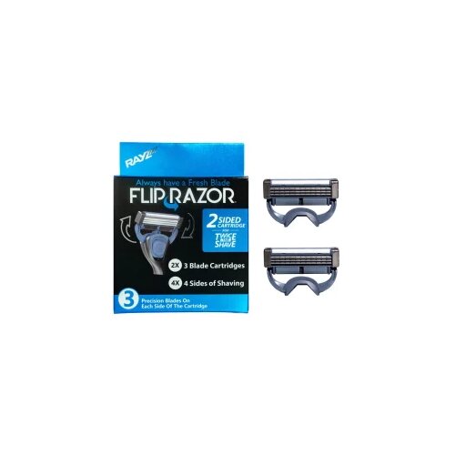  Žileti Flip Razor s 3 o&amp;scaron;trice Refil 2 kom dvostrani &amp;ndash; Blue Slike