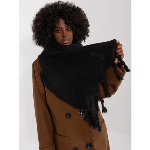 Fashion Hunters Black women's scarf with fringe Slike