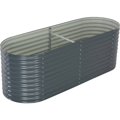 vidaXL Visoka greda 240x80x81 cm pocinkano jeklo siva Cene