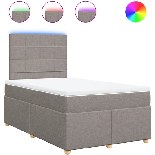 vidaXL Box spring postelja z vzmetnico taupe 120x200 cm blago, (21307080) Cene