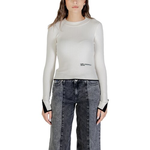 Karl Lagerfeld Puloverji KLJ MOCK NECK SWEATER A3W18006 Bela Cene