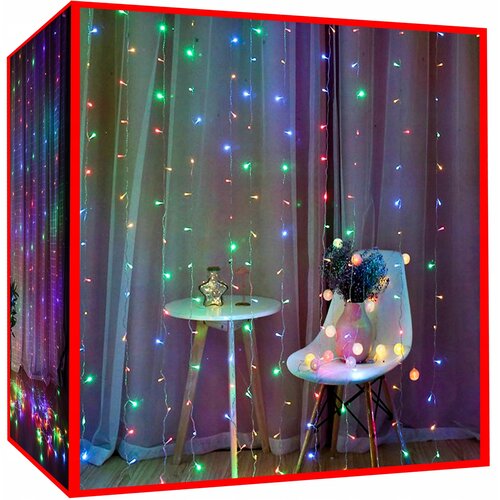 Malatec Novoletne lučke zavesa 300 LED RGB barvne 3m &ndash; 8 funkcij, (20405450) Cene