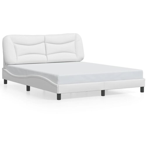  The Living Store Posteljni okvir z LED lučkami bel 160x200 cm umetno usnje - Posteljni Okvir, (21450663) Slike