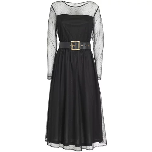 Influencer Obleka 'Belted Dress' črna