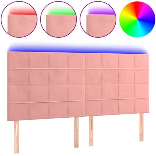 Maison Chic led posteljno vzglavje - vzglavna omarica - nočna omarica roza 160x5x118/128 cm žamet, (21710151) Cene