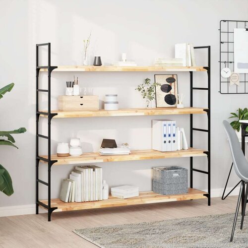 VidaXL Plutajuća polica 140x30x4 cm masivno neobrađeno drvo bagrema Slike