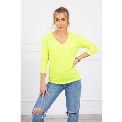 Kesi V-neck blouse yellow neon Slike