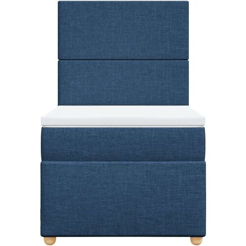 VidaXL Krevet s oprugama i madracem plavi 100 x 200 cm od tkanine Slike