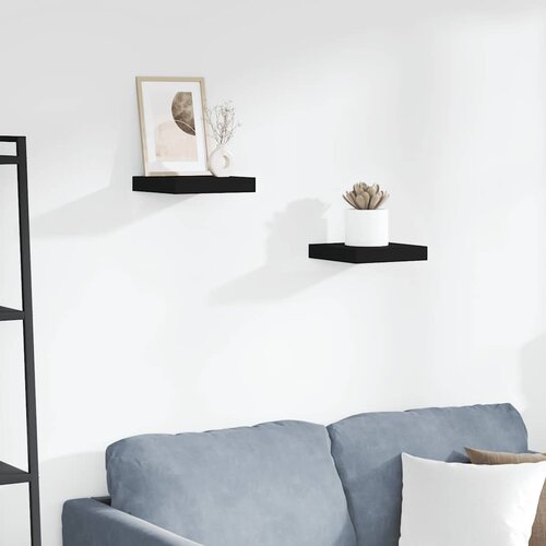  Plutajuće zidne police 2 kom crne 23 x 23,5 x 3,8 cm MDF Cijene