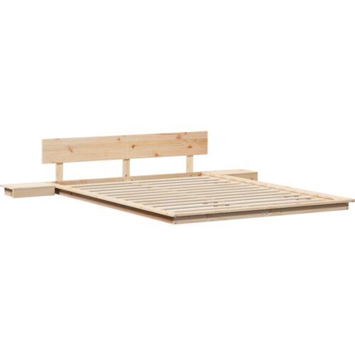 vidaXL Krevet s noćnim ormarićima 150x200cm od borovine Cene
