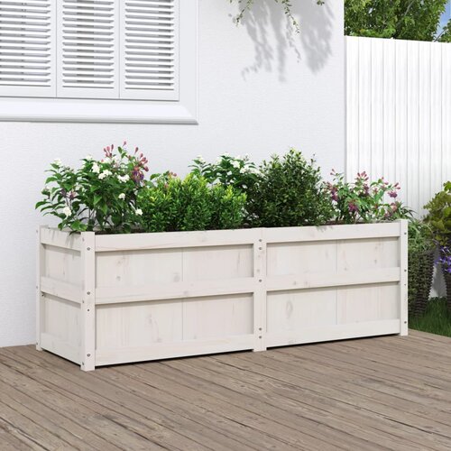 Vrtna sadilica bijela 150 x 50 x 50 cm od masivne borovine Slike