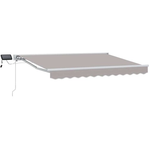  Ručni okvir tende s LED-ima Svijetlo siva 3 x 2 5 m - Svjetlosiva Bijeli 3 x 2 5 m Cene
