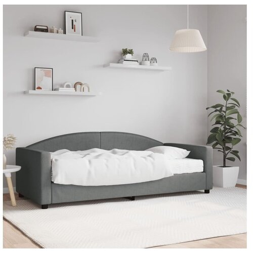 vidaXL Dnevna postelja z vzmetnico temno siva 90x190 cm blag Cene