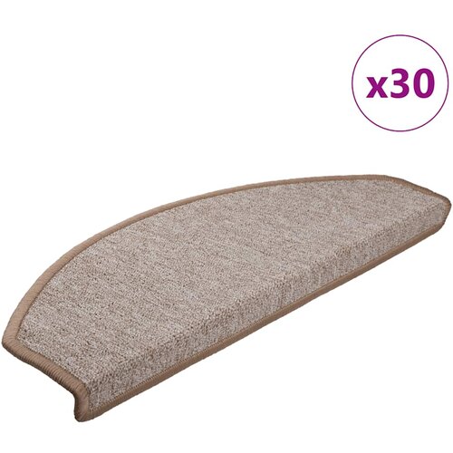  Prostirke za stepenice 30 kom 65x24x4 cm svijetlosmeđe poluokrugle velike Cene