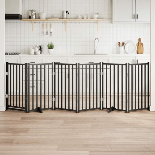 vidaXL Vrata za pse s vratima sklopiva 6 panela crna 300 cm Cijene