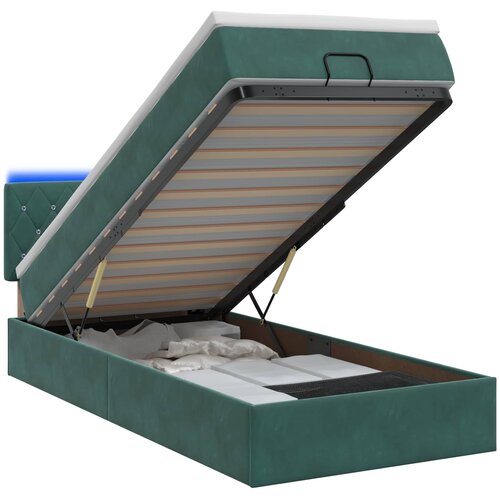  od pjene s madracem i LED-om Tamnozelena 90 x 190 cm Slike