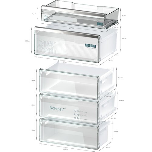 Siemens KG49NAXCF iQ500 Stojalo za 203 x hladilnik-zamrzovalnik 70 cm Crna Home prekrita jeklo, Connect Slike