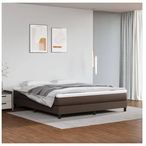 vidaXL Box spring postelja z vzmetnico rjav 160x200 cm umetn