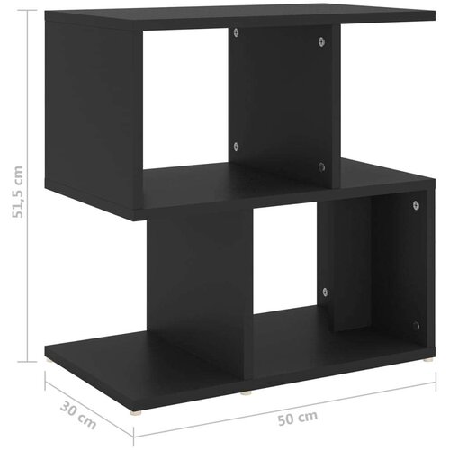  Noćni ormarić crni 50 x 30 x 51 5 cm od iverice Slike