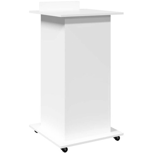  Govornica s kotačima i ladicom bijela 55 x 55 x 107 cm drvena Slike