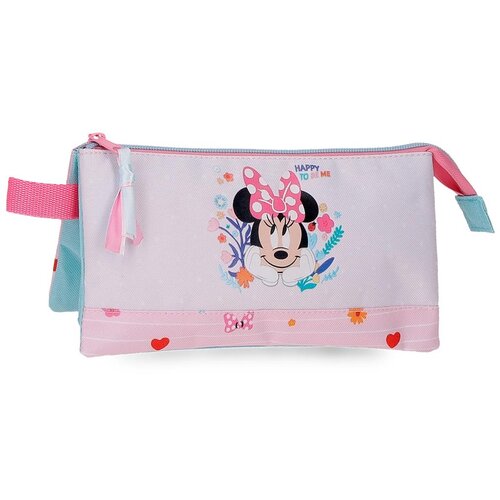 Disney Minnie HAPPY TO BE ME prazna pernica sa 3 pregrade - pink Cene